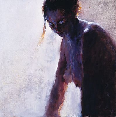 Model in blue, Oil / canvas, 1999, 50 x 50 cm, Sold