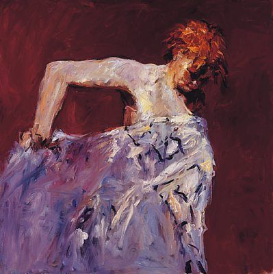 Model with white cloth, Oil / canvas, 1999, 100 x 100 cm, Sold