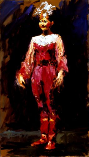 Danseuse chinoise III, Peinture à l’huile sur toile, 2003, 70 x 40 cm, Vendu