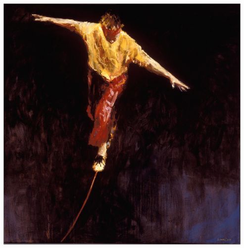 Tightrope Walker, Oil / canvas, 2001, 150 x 150 cm, Sold